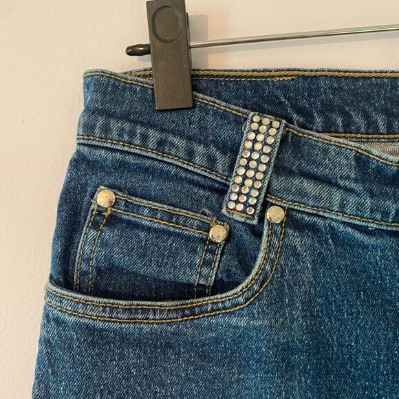 Lawman Women size 9 / 30 Straight Leg Jeans Rhinestone Slim Fit Vintage Western - Picture 6 of 12